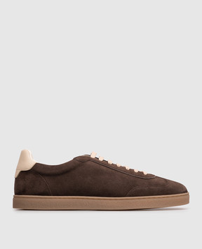 Brunello Cucinelli Коричневые замшевые кроссовки MZUSGGJ336