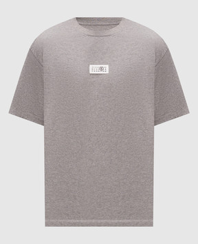 Maison Margiela MM6 Сіра меланжева футболка з нашивкою SH0GC0071M20170