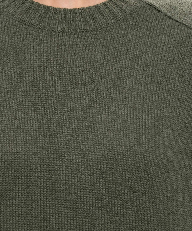 Allude Зеленый свитер с короткими рукавами из кашемира 26511152 изображение 5