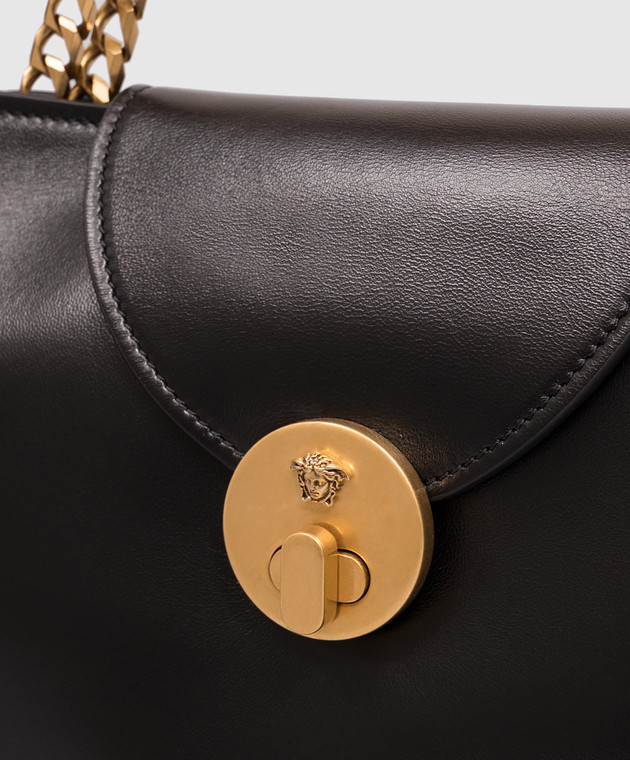 Versace Черная кожаная сумка Vivian 10254731A17449 изображение 4
