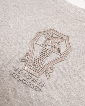 Brunello Cucinelli Дитячий сірий світшот з люрексом BD983E457A