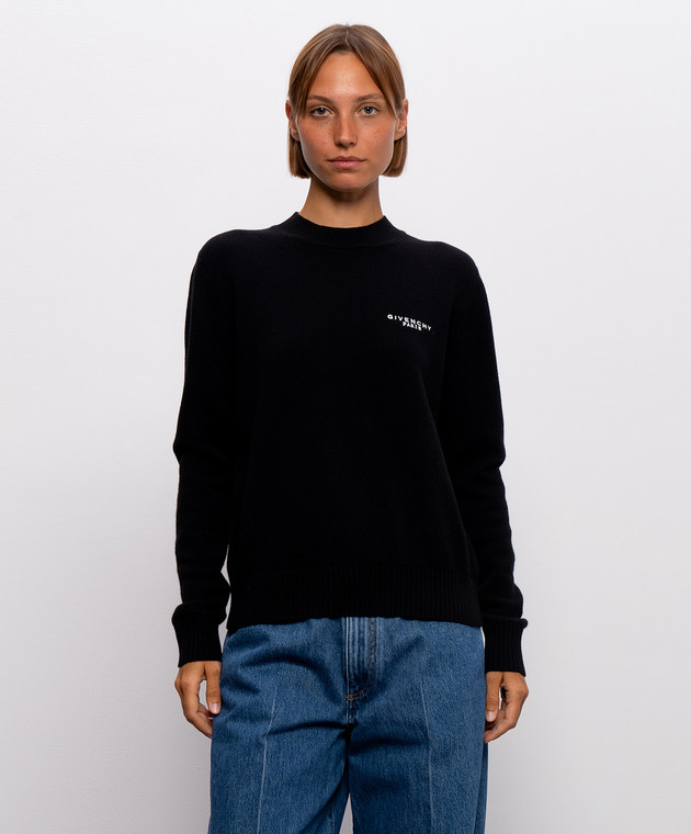 Givenchy Черный свитер из шерсти и кашемира BW90VW4ZTA изображение 3