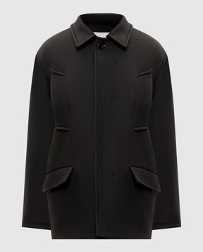 Ami Paris Серое пальто из шерсти FCO456WV0078