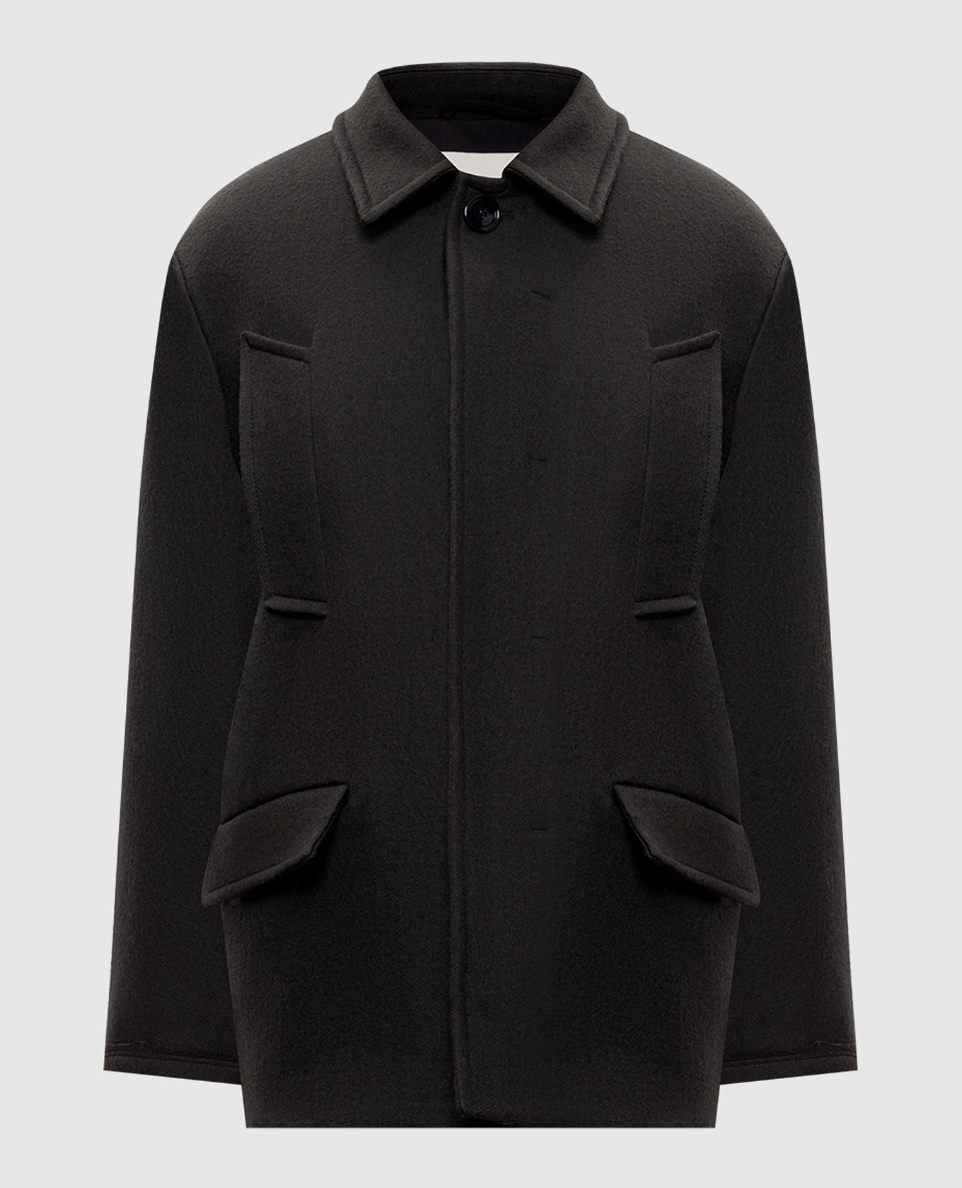 Серое пальто из шерсти