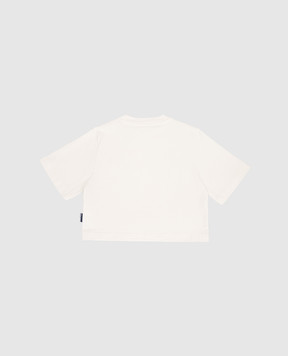 Palm Angels Дитяча футболка кольору айворі з принтом PGAA004S26JER002