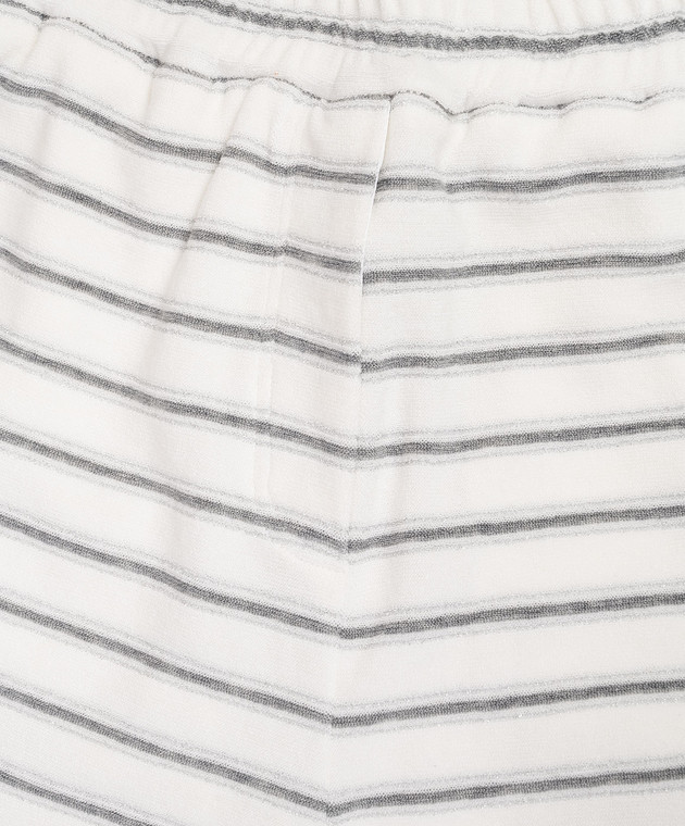 Brunello Cucinelli Дитячі білі шорти в смужку з шовком BQ987P261B зображення 3