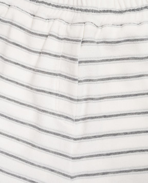 Brunello Cucinelli Дитячі білі шорти в смужку з шовком BQ987P261B