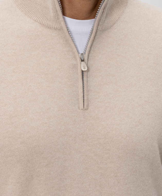Brunello Cucinelli Джемпер цвета айвори из кашемира M2200124 изображение 5