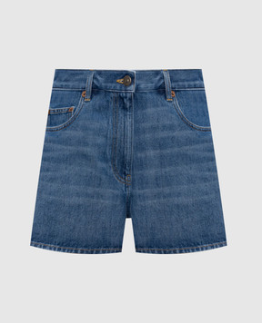 Valentino Синие джинсовые шорты с патчем логотипа 8B3DD28S9Y8