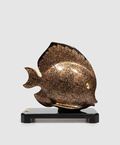 Фарфоровая рыба-ангел Gold & BLACK в узор