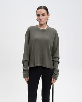 Ann Demeulemeester Лонгслів кольру хакі з принтом B0013505FA698