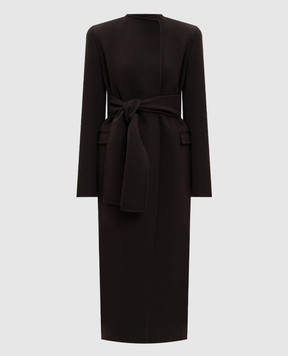 Khaite Коричневое пальто Jelson из шерсти 7139547