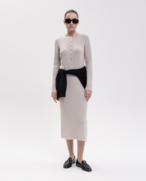Allude Бежева спідниця з вовни і кашеміру в рубчик 26517081