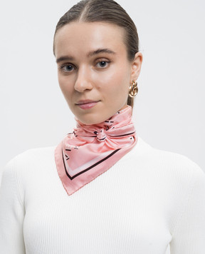 Givenchy Рожева хустка із шовку Shadow з принтом логотипа 710009347005