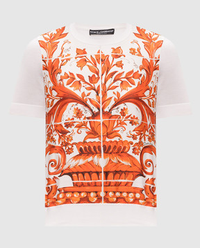 Dolce&Gabbana Топ із шовку кольору айворі FXXBATJBSP8