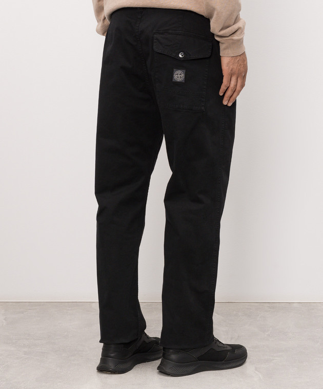 Stone Island Черные брюки с нашивкой логотипа L1S153100003S0004 изображение 4