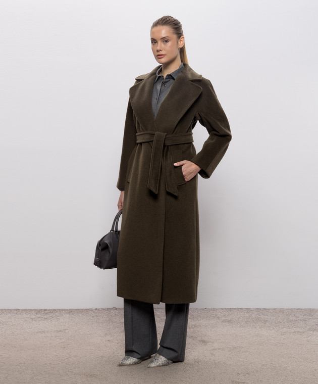 Max Mara Weekend Пальто TEMPERA на запах кольору хакі з вовною альпаки WKDTEMPERA зображення 2