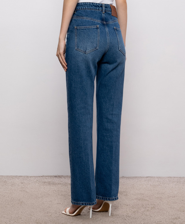 Victoria Beckham Синие джинсы с эффектом потертости 1326DJE005216WR изображение 4
