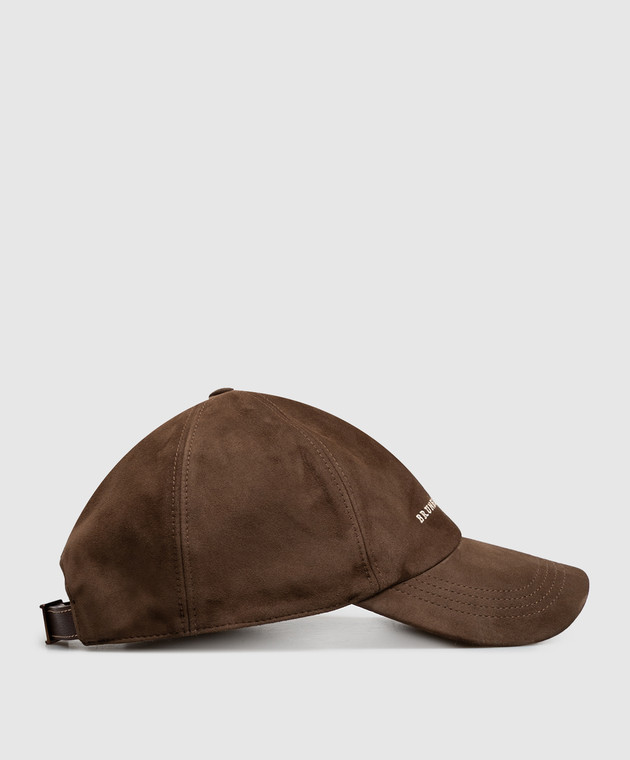 Brunello Cucinelli Коричневая замшевая кепка MPCLF9850 изображение 3