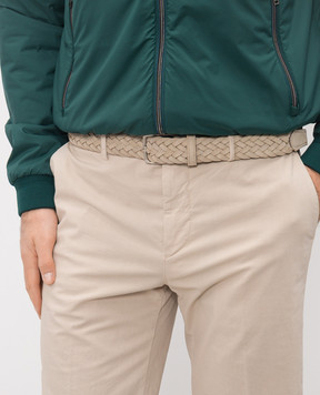 ISAIA Бежевий замшевий плетений ремінь FB0047PLF40