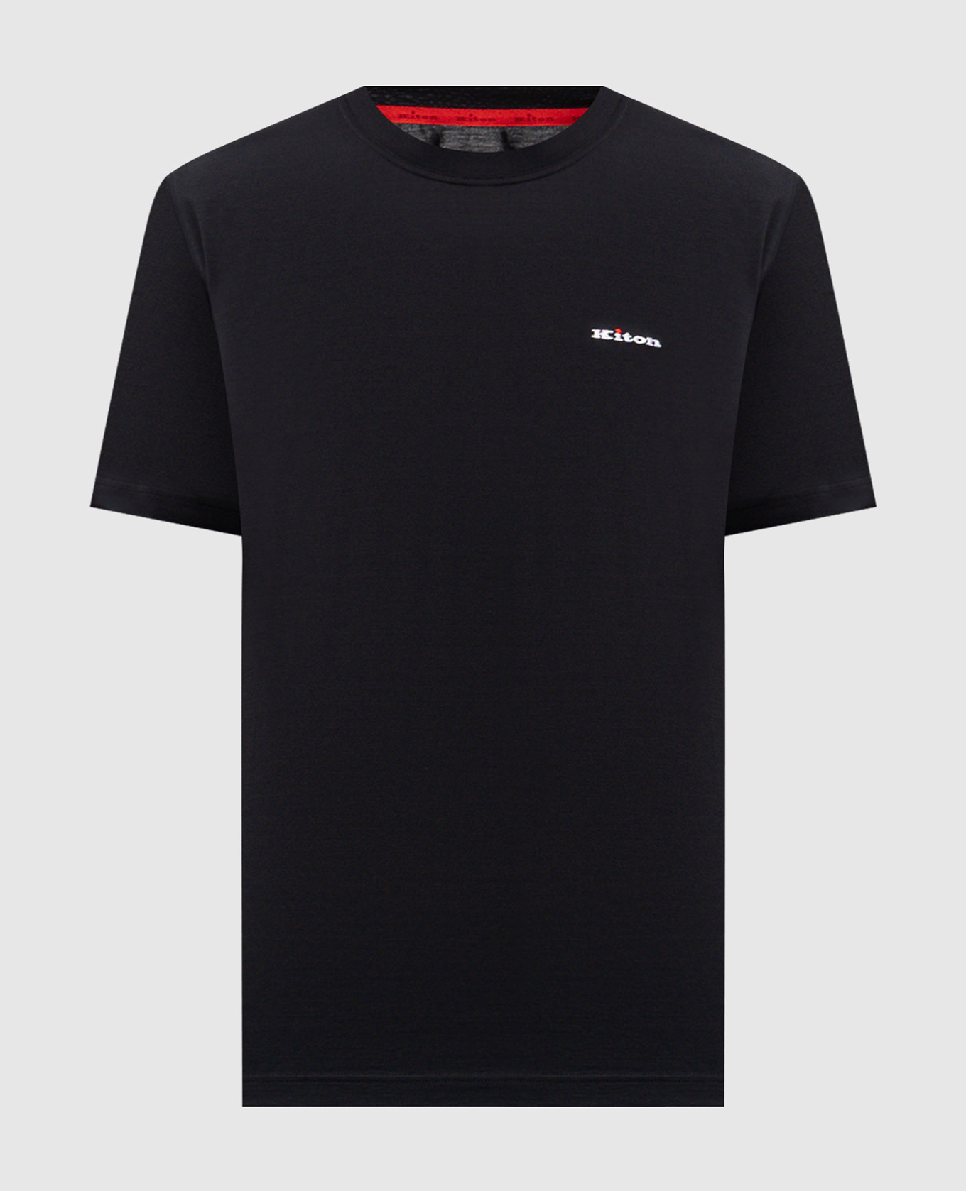 Темно-синяя футболка с вышивкой логотипа