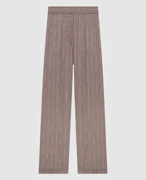 Peserico Серые брюки с леном в полоску A0403600676