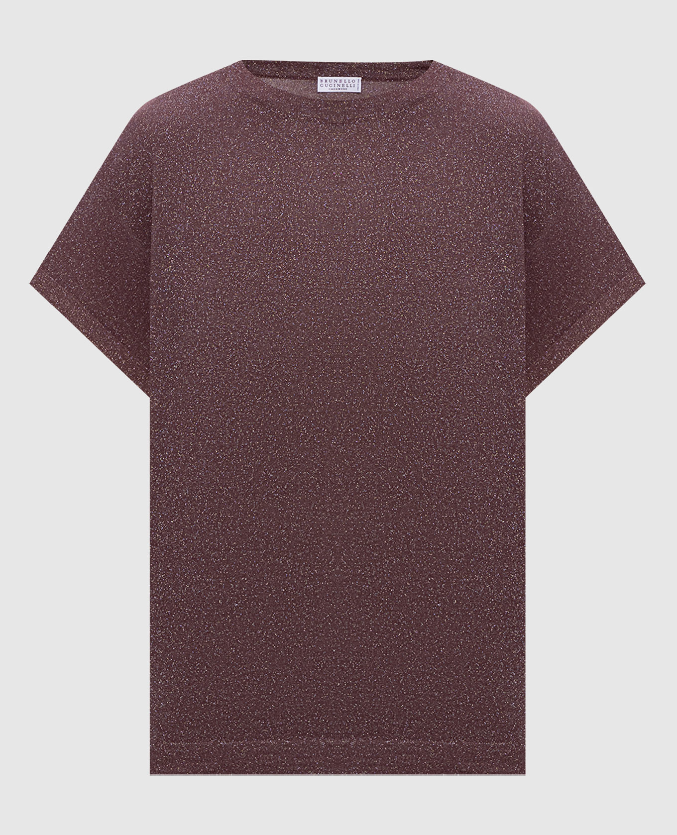 Фиолетовая футболка с кашемиром и шелком с люрексом