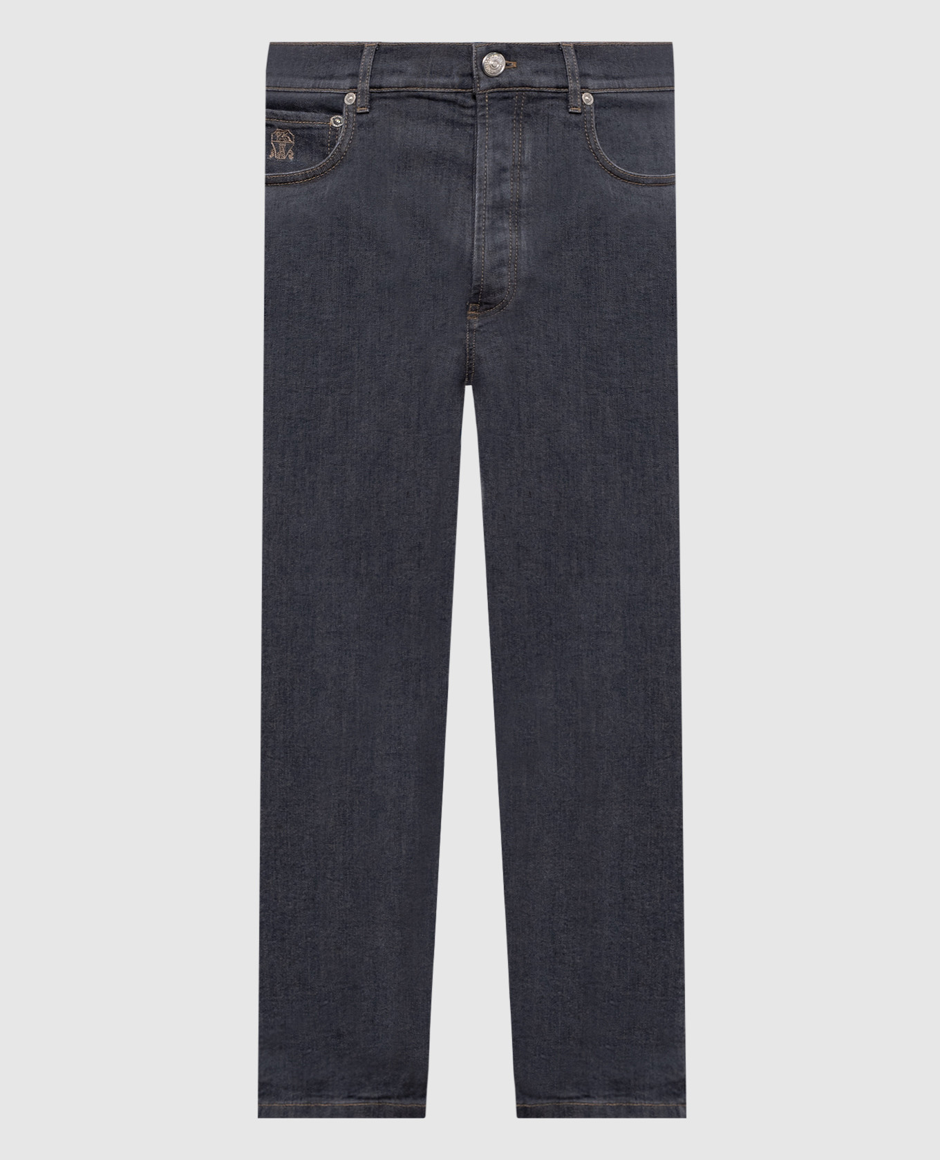 

Серые джинсы с логотипом, Серый, Зауженные джинсы