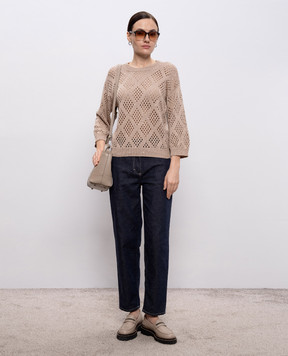 Peserico Синие джинсы с льном с патчем логотипа P04621L1207934