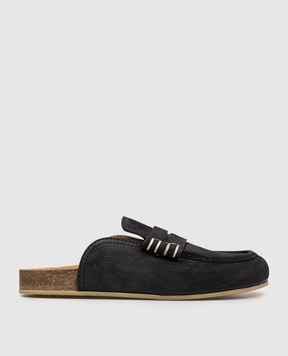 JW Anderson Черные замшевые мюли Stitch LF0084LA0319