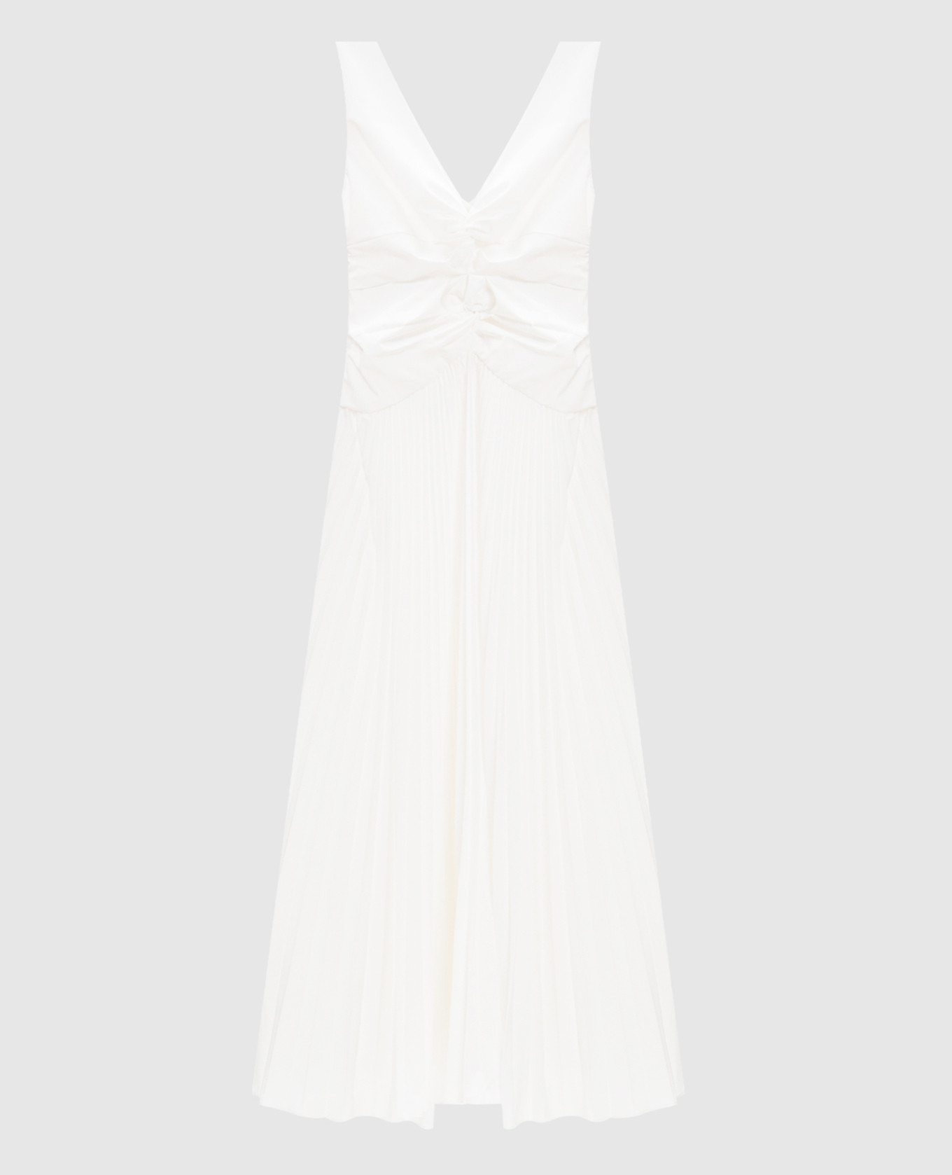 

Белое платье с плиссированием, Белый, Повседневные платья