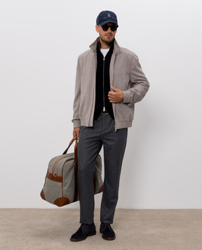 Brunello Cucinelli Серые брюки из шерсти M038PF1012