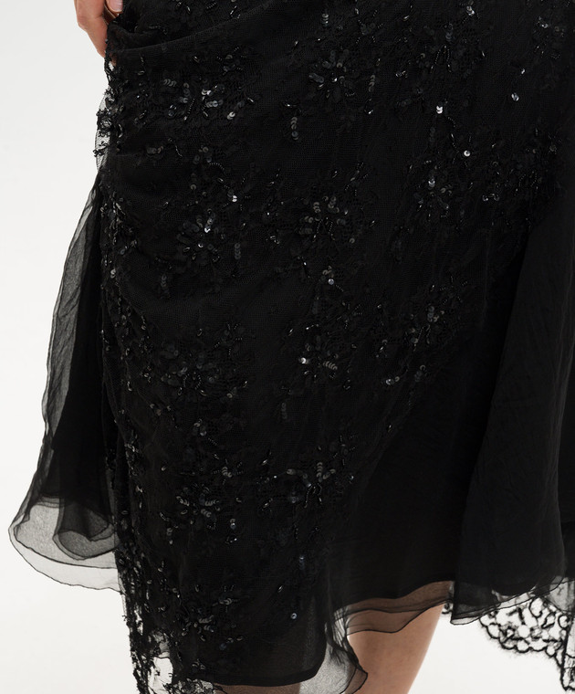 Marc Le Bihan Чорна спідниця з паєтками та бісером 25307 зображення 5