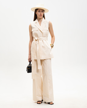 JOSEPH Жилет Diafa кольору айворі з льоном JF009694