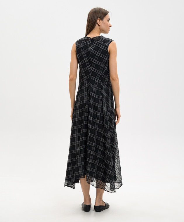 Marc Le Bihan Чорна сукня з шовком в клітинку 2179 зображення 4