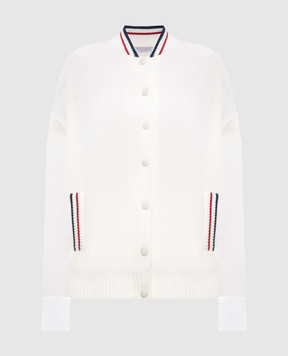 Brunello Cucinelli Білий кардиган з ефектом накладання шарів M19759406