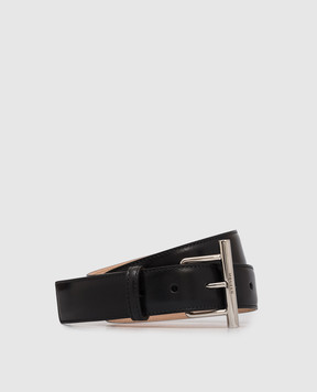 Alexander McQueen Чорний шкіряний ремінь з гравіюванням логотипа 8044991BR0I