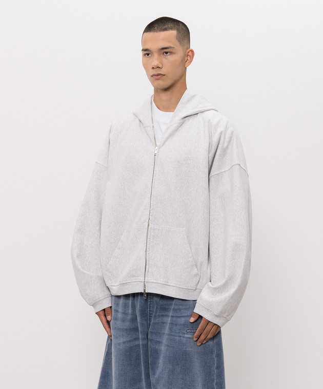Alexander Wang Серая меланжевая спортивная куртка с кристаллами UCC3262304 изображение 3
