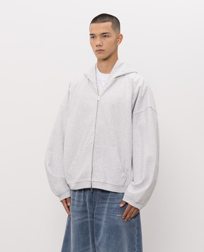 Alexander Wang Серая меланжевая спортивная куртка с кристаллами UCC3262304