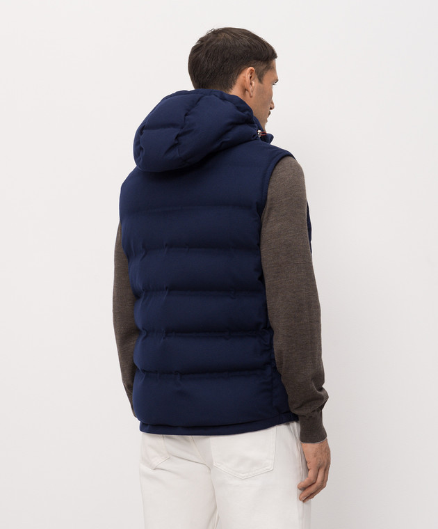 Brunello Cucinelli Синій пуховий жилет з вовни MQ4631608 зображення 4