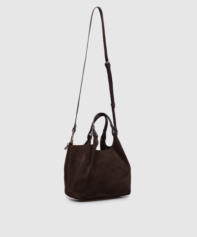 Gianni Chiarini Коричневая замшевая сумка Dua с патчем логотипа BS9799CMPL изображение 3