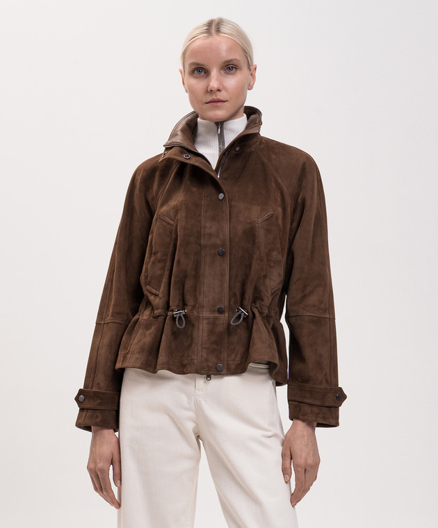 Brunello Cucinelli Коричневая замшевая куртка MPCAI7649P изображение 3