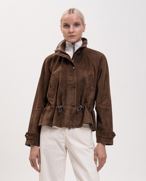 Brunello Cucinelli Коричнева замшева куртка MPCAI7649P