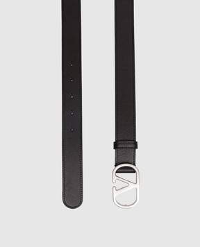 Valentino Черный кожаный ремень с эмблемой 8Y2T0SM3UPC