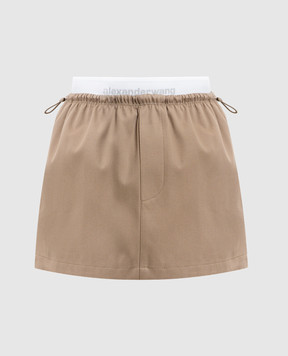 Alexander Wang Бежева спідниця міні з логотипом 1WC1265382