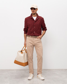 Brunello Cucinelli Бежевые джинсы с вышивкой эмблемы M277PD3210