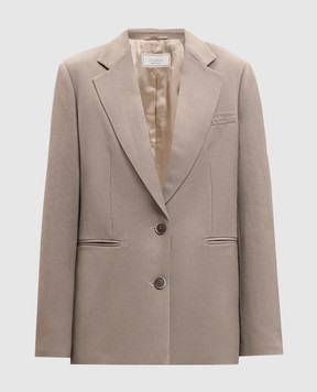 Peserico Бежевий жакет з льоном A0120206668