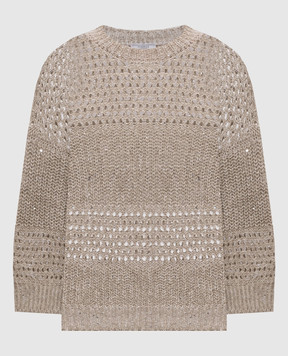 Peserico Бежевый свитер из льна S99125F0309322