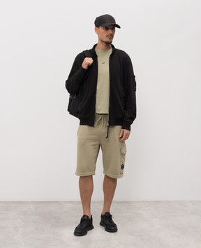 C.P. Company Футболка цвета хаки с логотипом MTS114A006374G