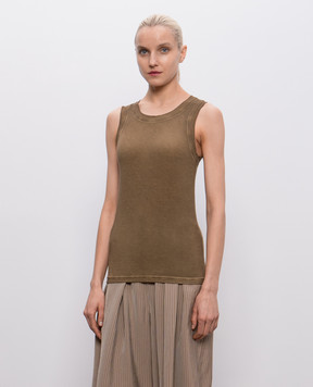 UMA WANG Коричнева майка Ti UW1030